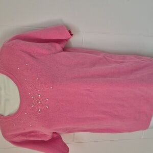 Vintage Quacker Factory Pink Short Sleeve Embellished Sweater XS